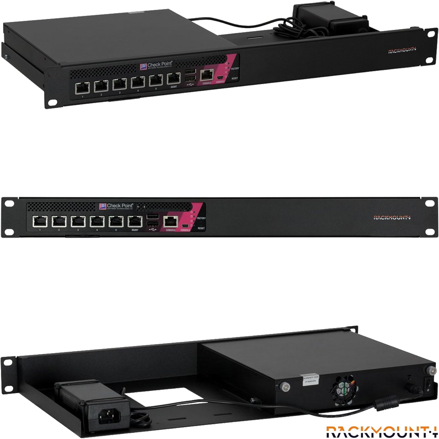 Rackmount.IT CP-RACK RM-CP-T4 - Kit de montagem de dispositivo de rede - montagem em suporte - preto jacto, RAL 9005 - 1U - 19" - Imagem 8