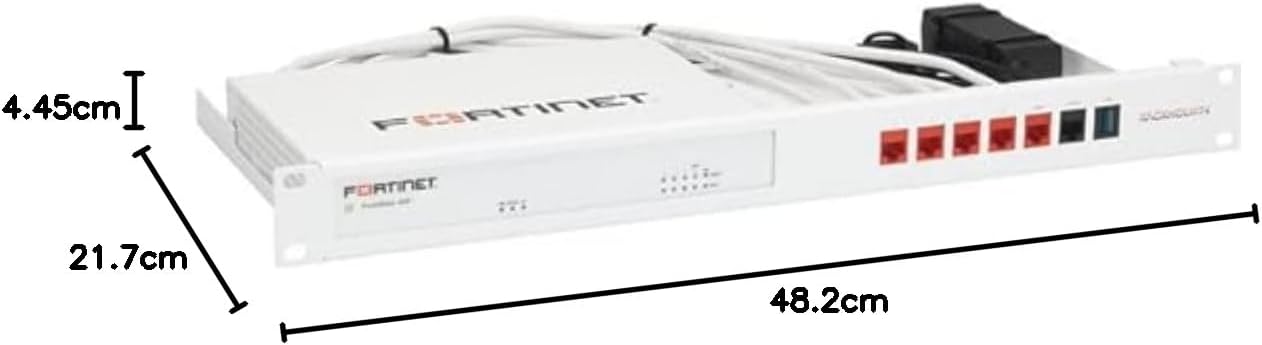 Rackmount.IT RM-FR-T14 - Kit de montagem de dispositivo de rede - montagem em suporte - RAL 9003, branco cartaz - 1U - 19" - para Fortinet FortiGate 40F - Imagem 2
