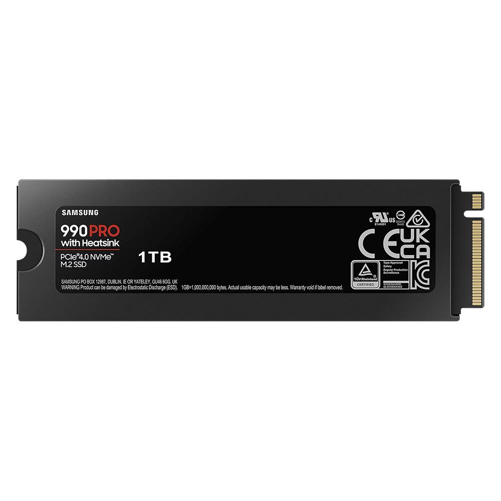 SSD SAMSUNG 990 PRO MZ-V9P1T0CW 1TB M.2 2280 PCIe 4.0 x4 NVMe AES 256-bits TCG Opal 2.0 c/ Dissipador - Imagem 2