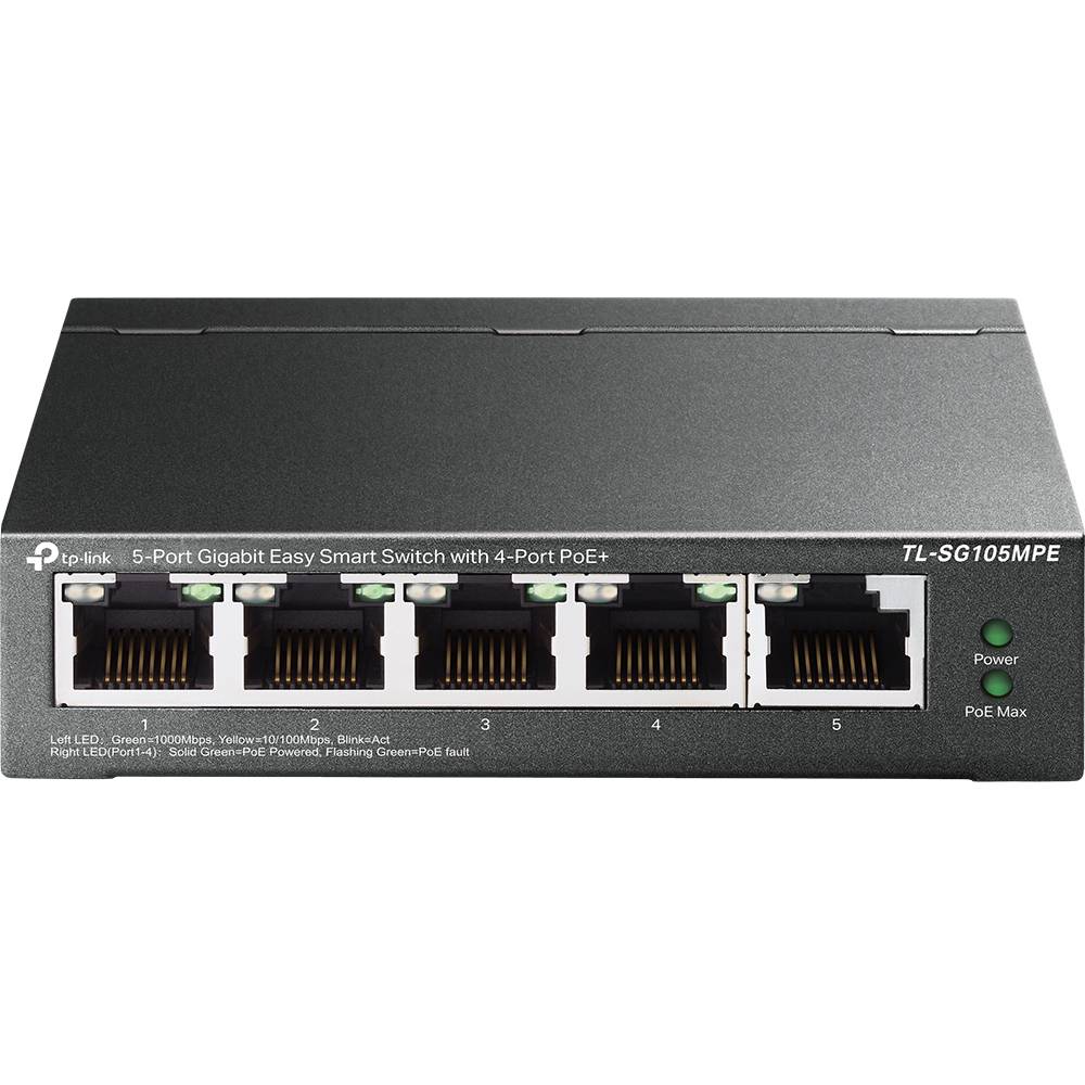 Switch TP-LINK TL-SG105MPE Easy Smart 5 Portas Gigabit 4 PoE+ 120W Desktop Sem Ventilador - Imagem 2