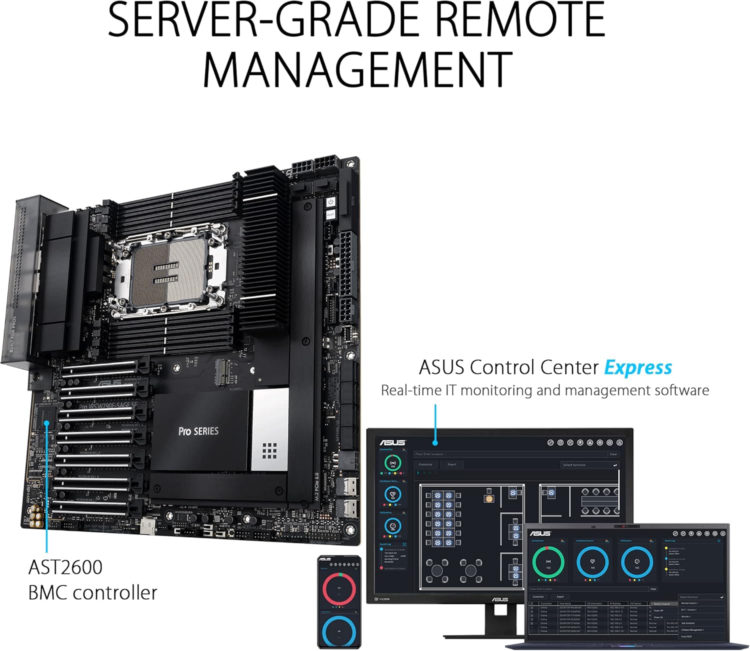 ASUS PRO WS W790E-SAGE SE - Placa-mãe - SSI EEB - LGA4677 Socket-E - W790 Chipset - USB-C 3.2 Gen 2x2, USB 3.2 Gen 2x2, USB-C 3.2 Gen2, USB 3.2 Gen 1 - 10 Gigabit LAN, Gigabit LAN - HD Audio (8-canais) - Imagem 3