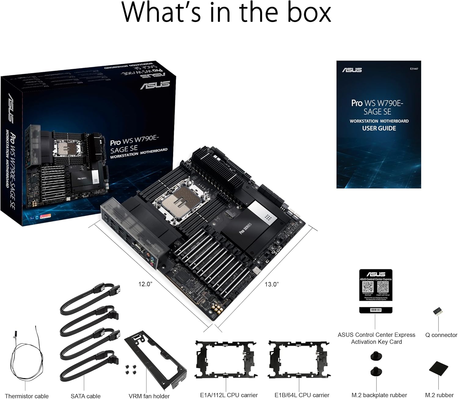 ASUS PRO WS W790E-SAGE SE - Placa-mãe - SSI EEB - LGA4677 Socket-E - W790 Chipset - USB-C 3.2 Gen 2x2, USB 3.2 Gen 2x2, USB-C 3.2 Gen2, USB 3.2 Gen 1 - 10 Gigabit LAN, Gigabit LAN - HD Audio (8-canais) - Imagem 6