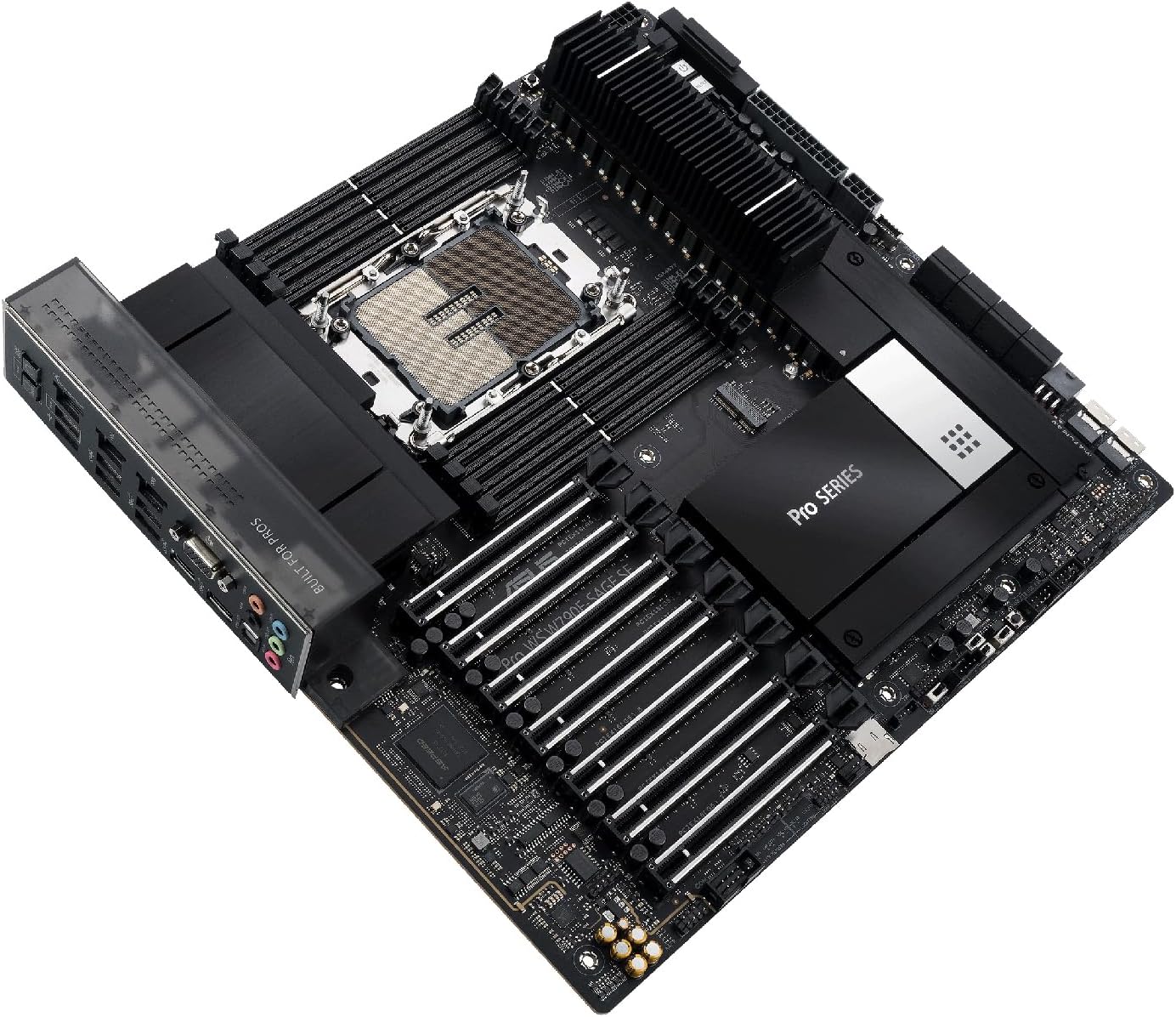ASUS PRO WS W790E-SAGE SE - Placa-mãe - SSI EEB - LGA4677 Socket-E - W790 Chipset - USB-C 3.2 Gen 2x2, USB 3.2 Gen 2x2, USB-C 3.2 Gen2, USB 3.2 Gen 1 - 10 Gigabit LAN, Gigabit LAN - HD Audio (8-canais) - Imagem 10
