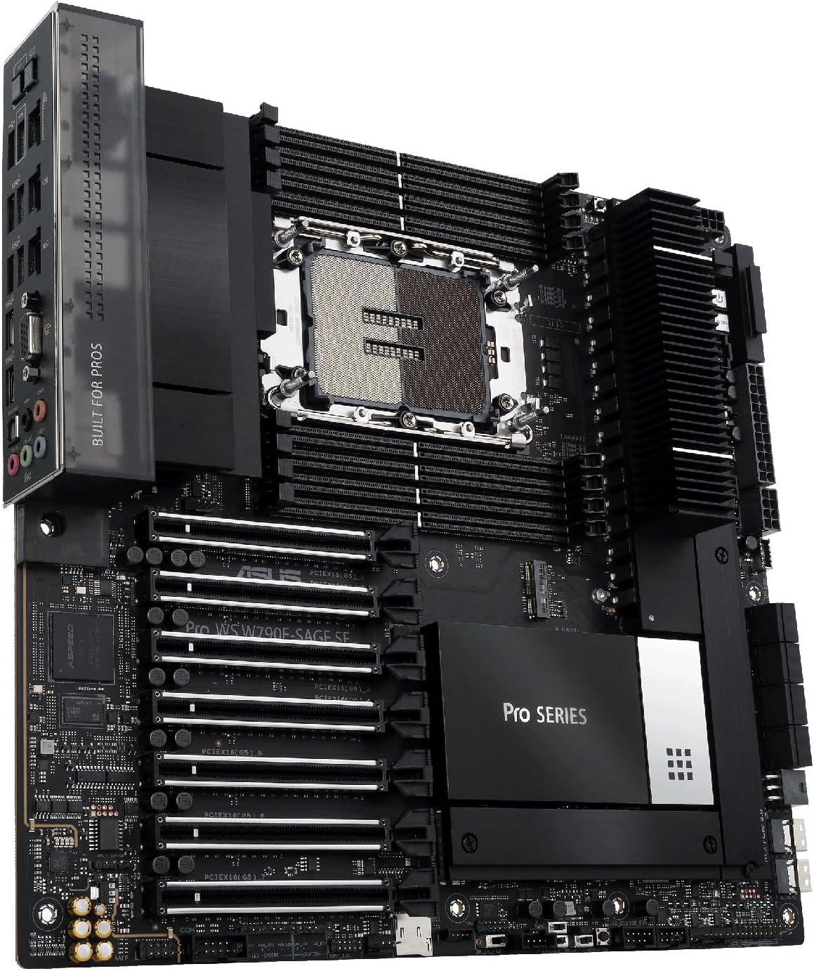 ASUS PRO WS W790E-SAGE SE - Placa-mãe - SSI EEB - LGA4677 Socket-E - W790 Chipset - USB-C 3.2 Gen 2x2, USB 3.2 Gen 2x2, USB-C 3.2 Gen2, USB 3.2 Gen 1 - 10 Gigabit LAN, Gigabit LAN - HD Audio (8-canais) - Imagem 9