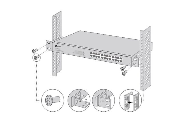 Kit de Suportes de Montagem em Rack TP-LINK (Inclui Parafusos) - Imagem 2