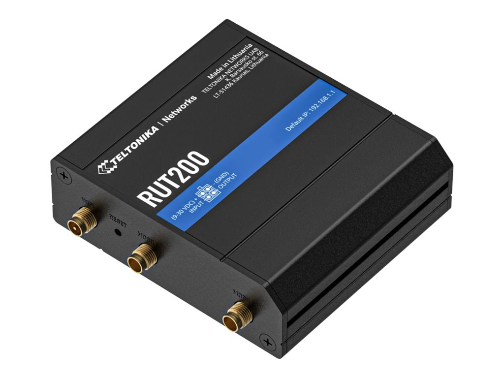 Roteador Teltonika RUT200 Sem Fio WWAN 2.4 GHz 4G 3G 2G Montável em Trilho DIN