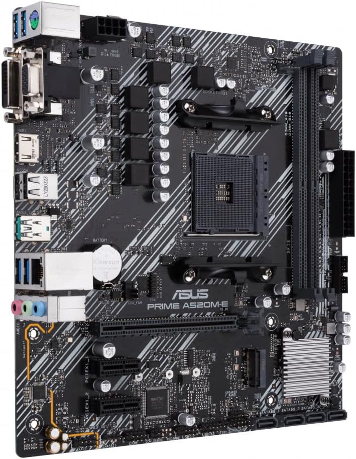 ASUS PRIME A520M-E/CSM - Placa-mãe - micro ATX - Socket AM4 - AMD A520 Chipset - USB 3.2 Gen 1, USB 3.2 Gen 2 - Gigabit LAN - gráfico integrado (necessário CPU) - HD Audio (8-canais) - Imagem 2