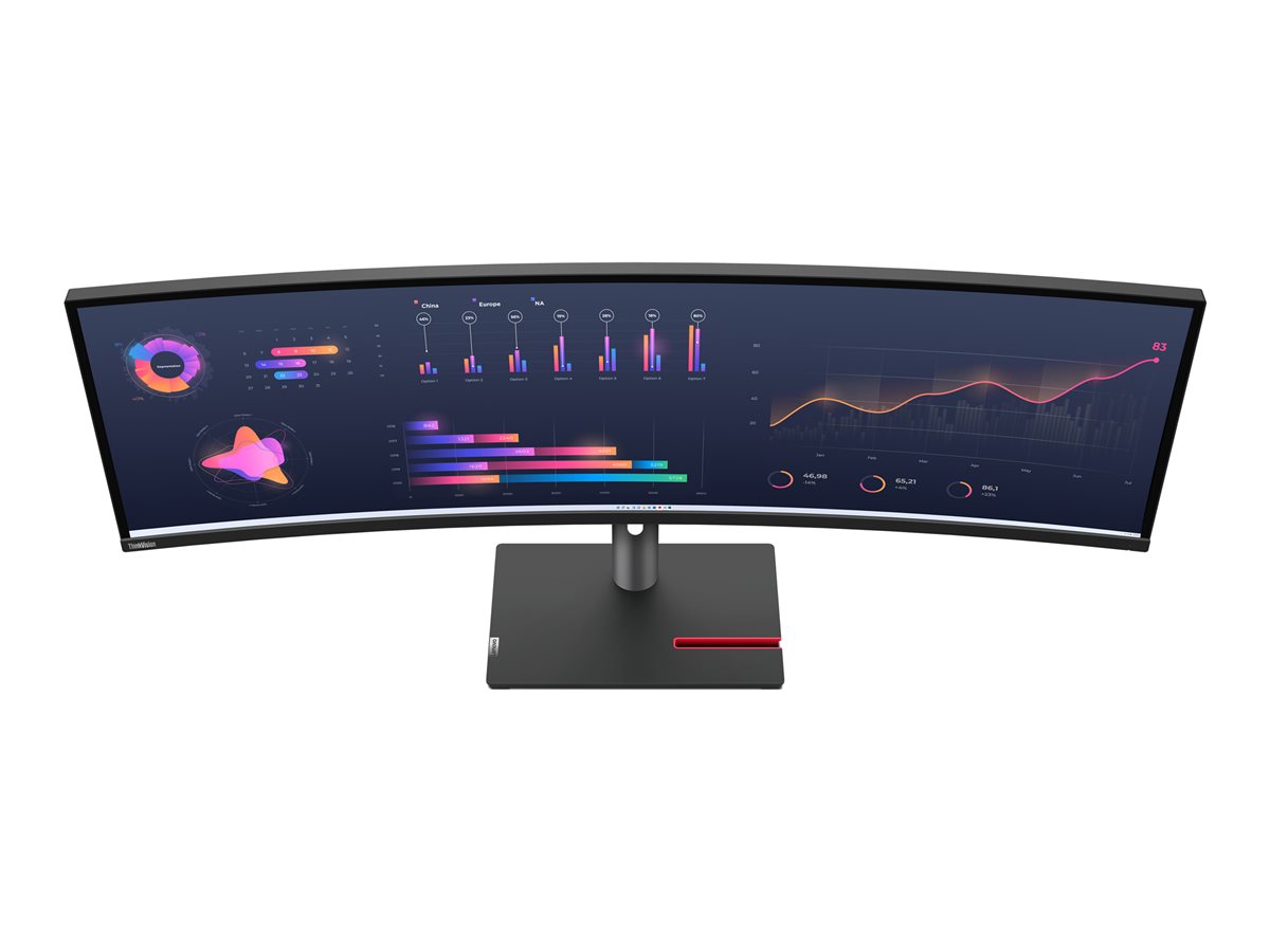 Monitor Curvo Lenovo ThinkVision P49w-30 49" UltraWide Dual QHD IPS 5120x1440 60Hz Thunderbolt 4 Preto Lustroso - Imagem 7