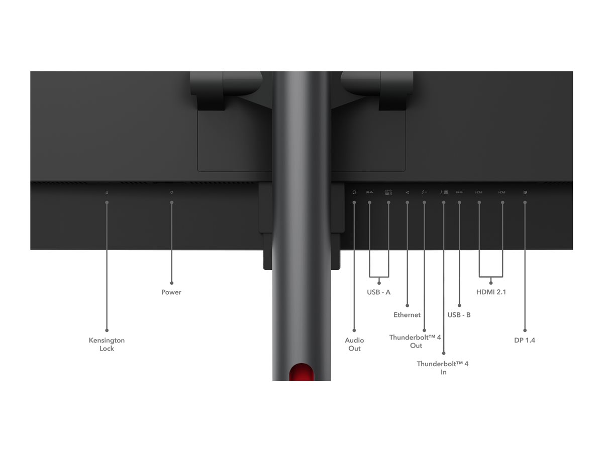 Monitor Curvo Lenovo ThinkVision P49w-30 49" UltraWide Dual QHD IPS 5120x1440 60Hz Thunderbolt 4 Preto Lustroso - Imagem 2