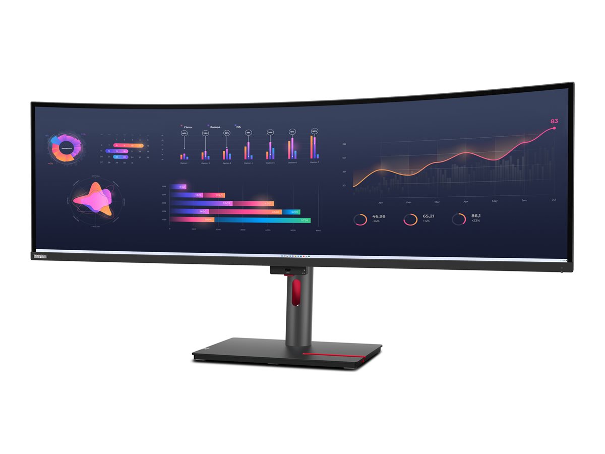 Monitor Curvo Lenovo ThinkVision P49w-30 49" UltraWide Dual QHD IPS 5120x1440 60Hz Thunderbolt 4 Preto Lustroso - Imagem 10