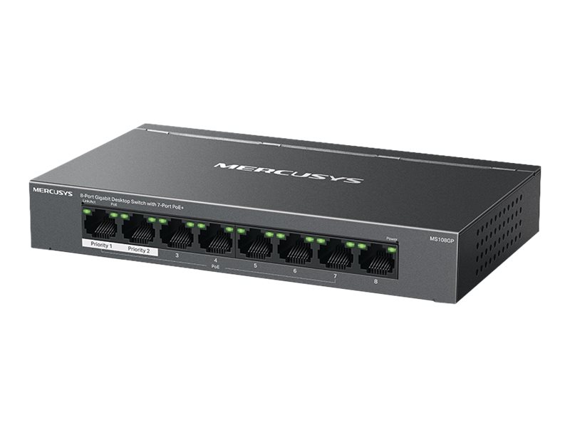 Interruptor Mercusys MS108GP 8 Portas Gigabit 65W PoE+