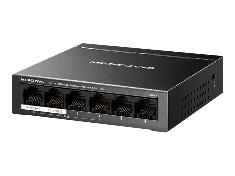 Interruptor Mercusys MS106LP 6 Portas 4 PoE+ 40W