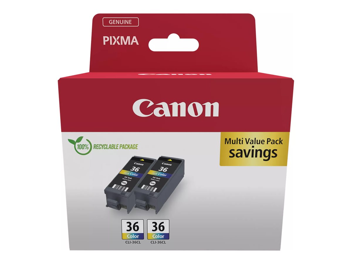 Tinteiro Canon CLI-36 Pack Duplo Cor 12ml Original