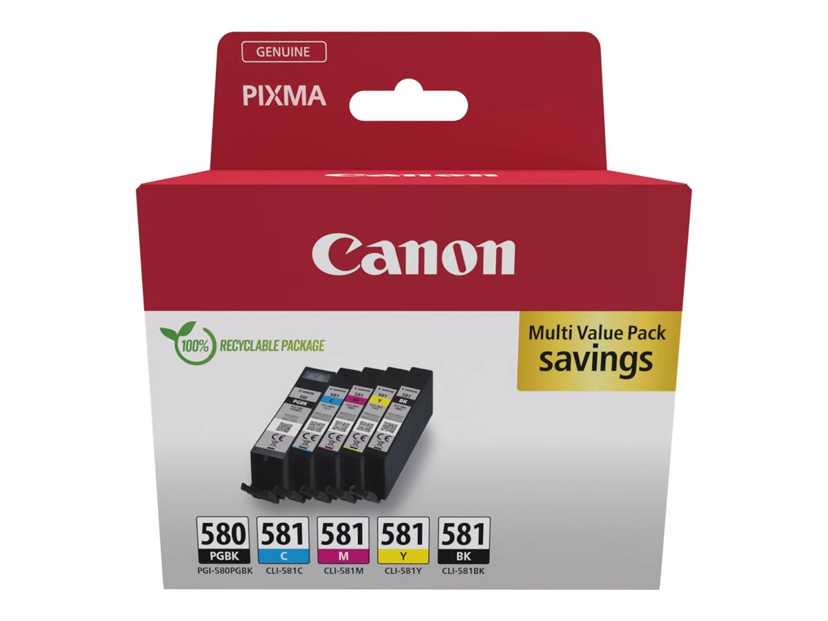 Pack Tinteiros Canon PGI580 CLI581 5 Cores Original