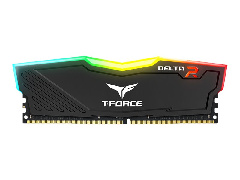 T-Force DELTA RGB - DDR4 - módulo - 8 GB - DIMM 288-pin - 3200 MHz / PC4-25600 - CL16 - 1.35 V - unbuffered - sem ECC - preto