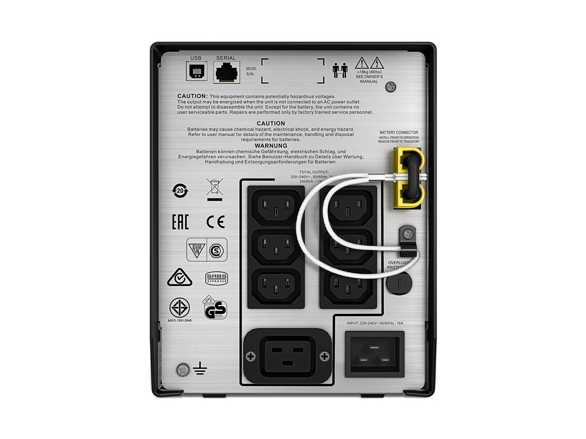 UPS APC Smart-UPS C 2000VA 1300W LCD USB 7 Conectores Saída Preto