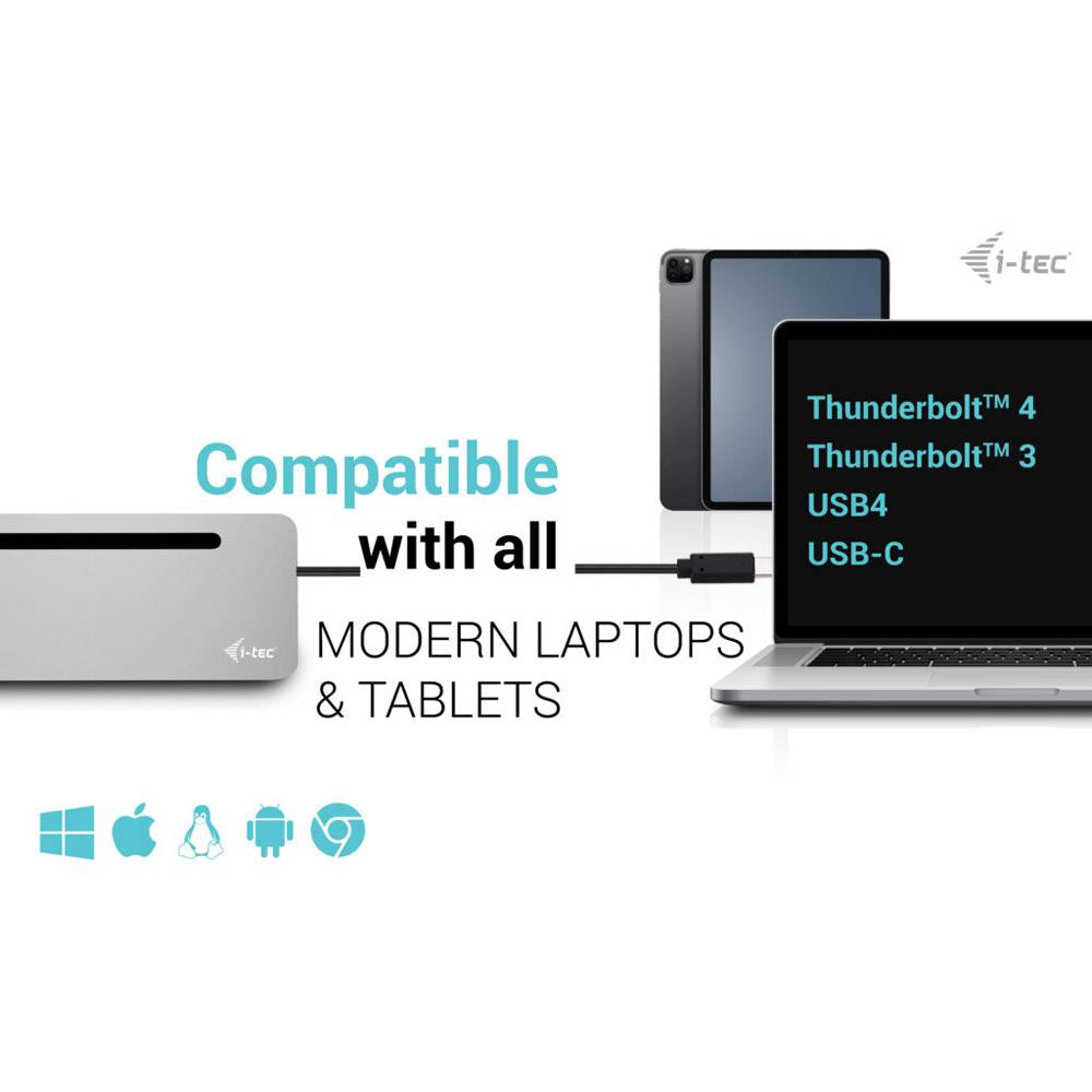 i-Tec 11-in-1 - Estação de engate - para portátil, tablet - USB-C / USB4 / Thunderbolt 3 / Thunderbolt 4 - 11-slot - 2 x DP, HDMI - 1GbE - 100 Watt - Imagem 6