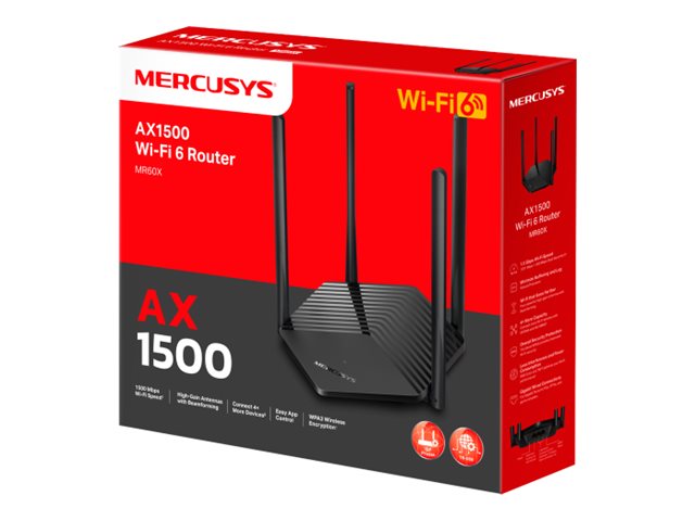 Router Mercusys MR60X V2 Wi-Fi 6 Dual Band 1GbE - Imagem 1