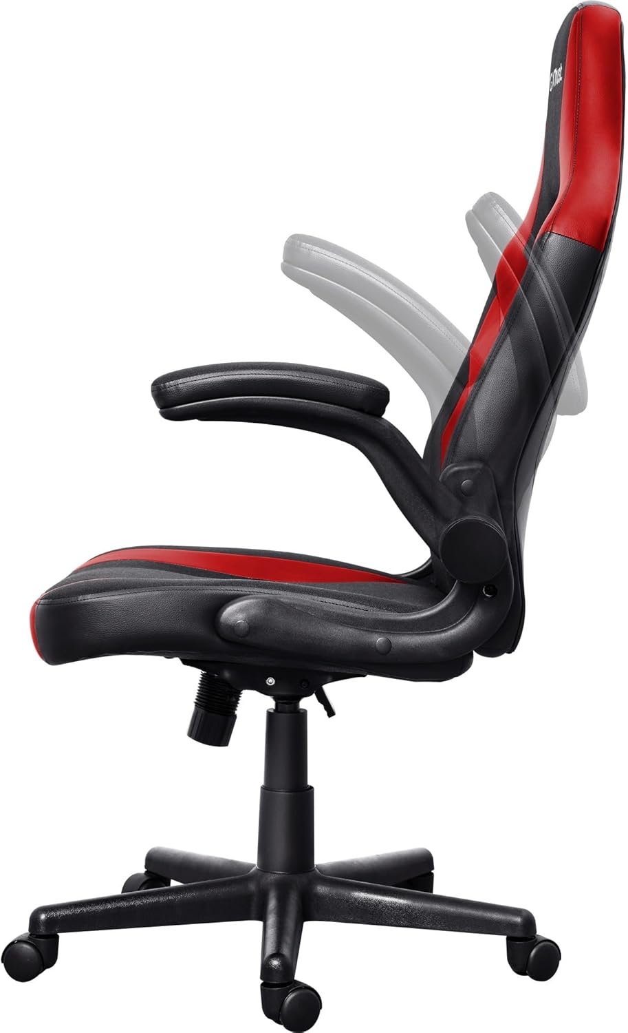 Trust GXT 703R RIYE - Cadeira de jogos - descansos de braços - forma de L - inclinação - giratório - Couro PU (poliuretano termoplástico + policarbonato), tecido elástico - vermelho - Imagem 4