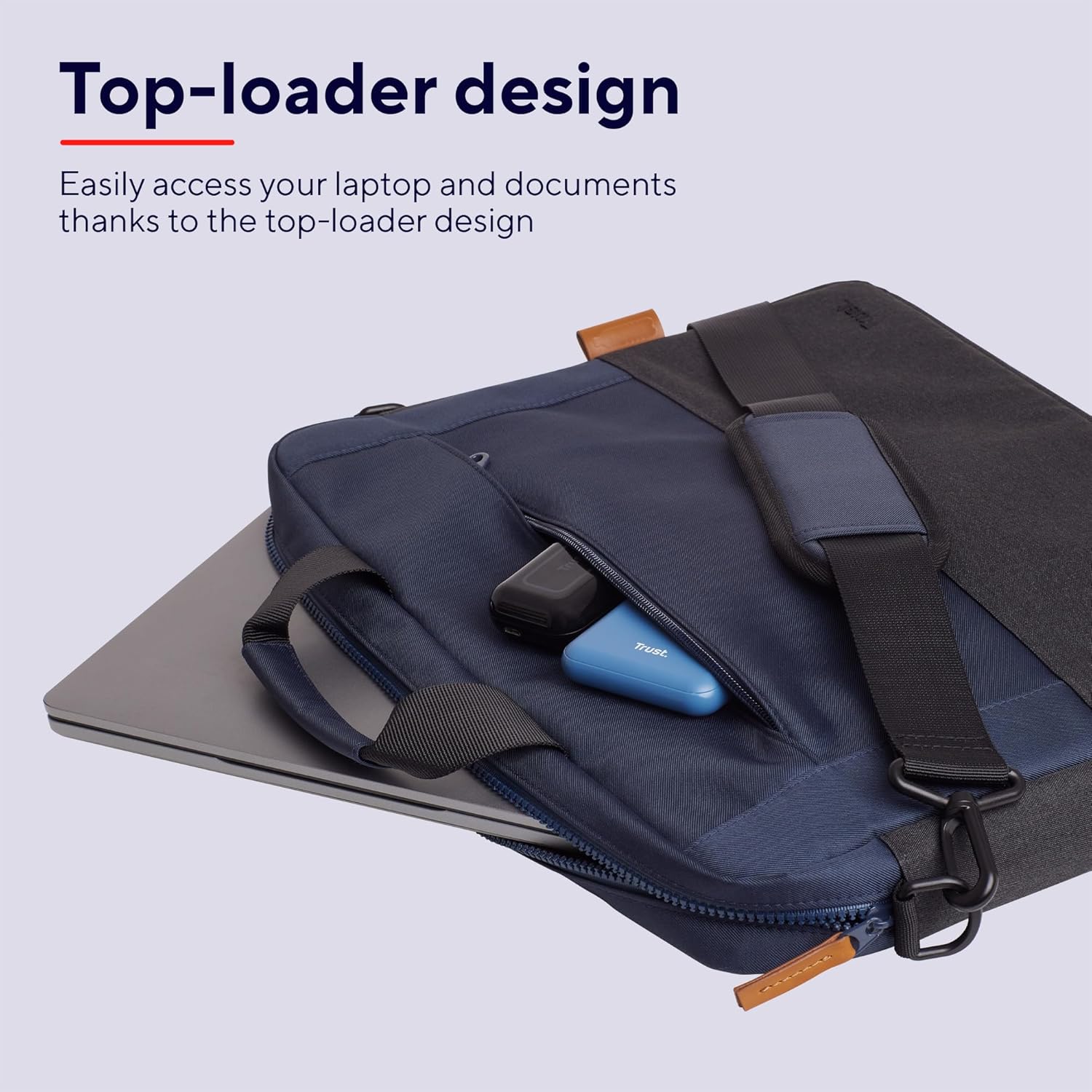 Bolsa para Portátil TRUST Lisboa 15.6"-16" Cinzento Escuro Azul Escuro Eco - Imagem 7
