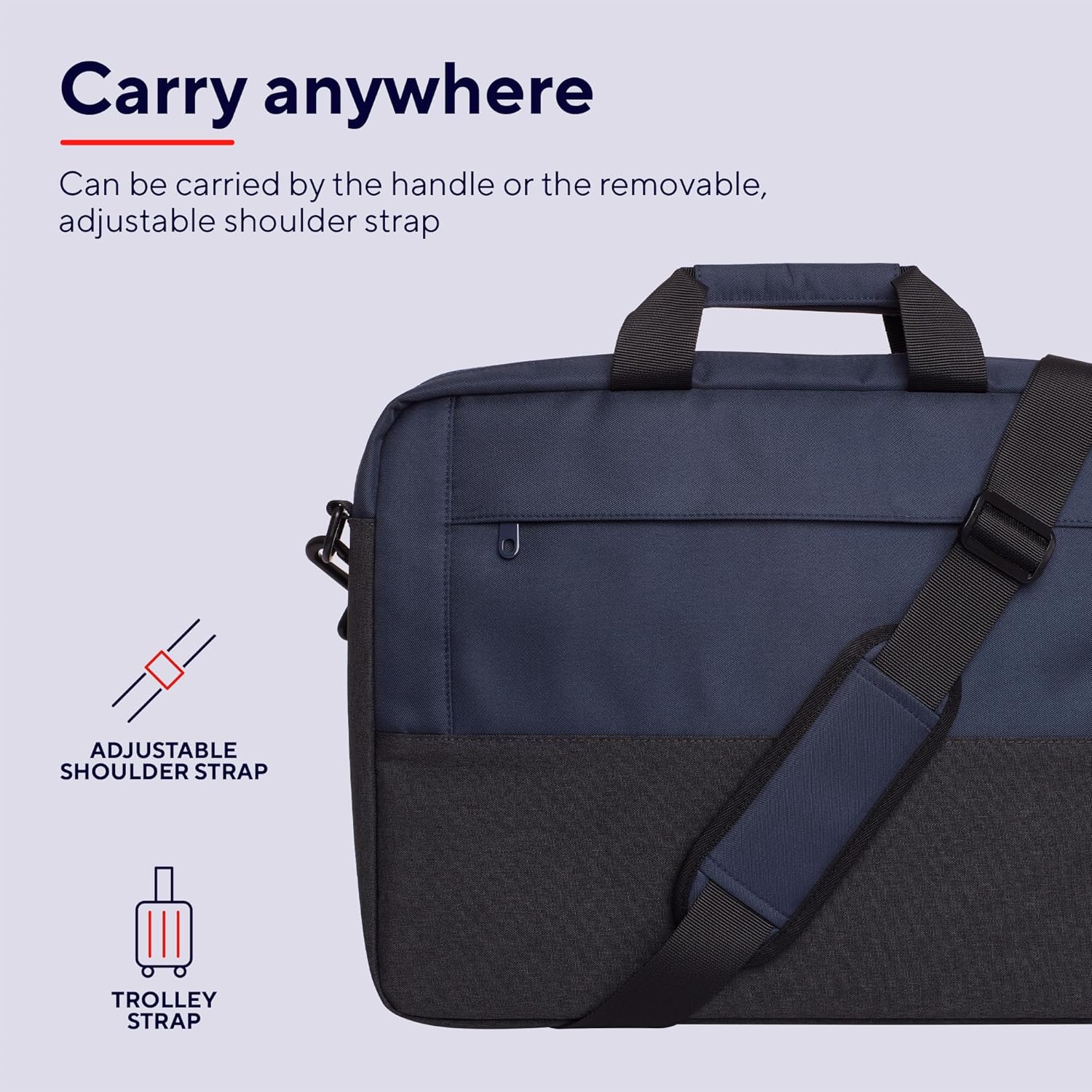 Bolsa para Portátil TRUST Lisboa 15.6"-16" Cinzento Escuro Azul Escuro Eco - Imagem 5