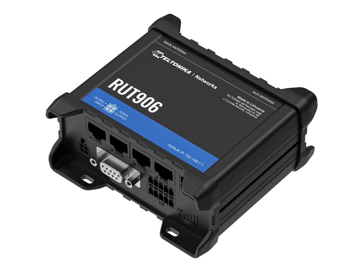Router Industrial Teltonika RUT906 4G LTE WiFi 2.4GHz 3 Portas Ethernet RS-232 RS-485 Trilho DIN - Imagem 3