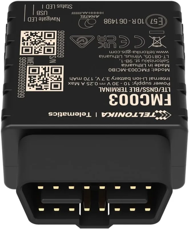 Localizador GPS Teltonika FMC003 4G LTE Cat 1 Bluetooth OBD-II 128MB Preto - Imagem 4