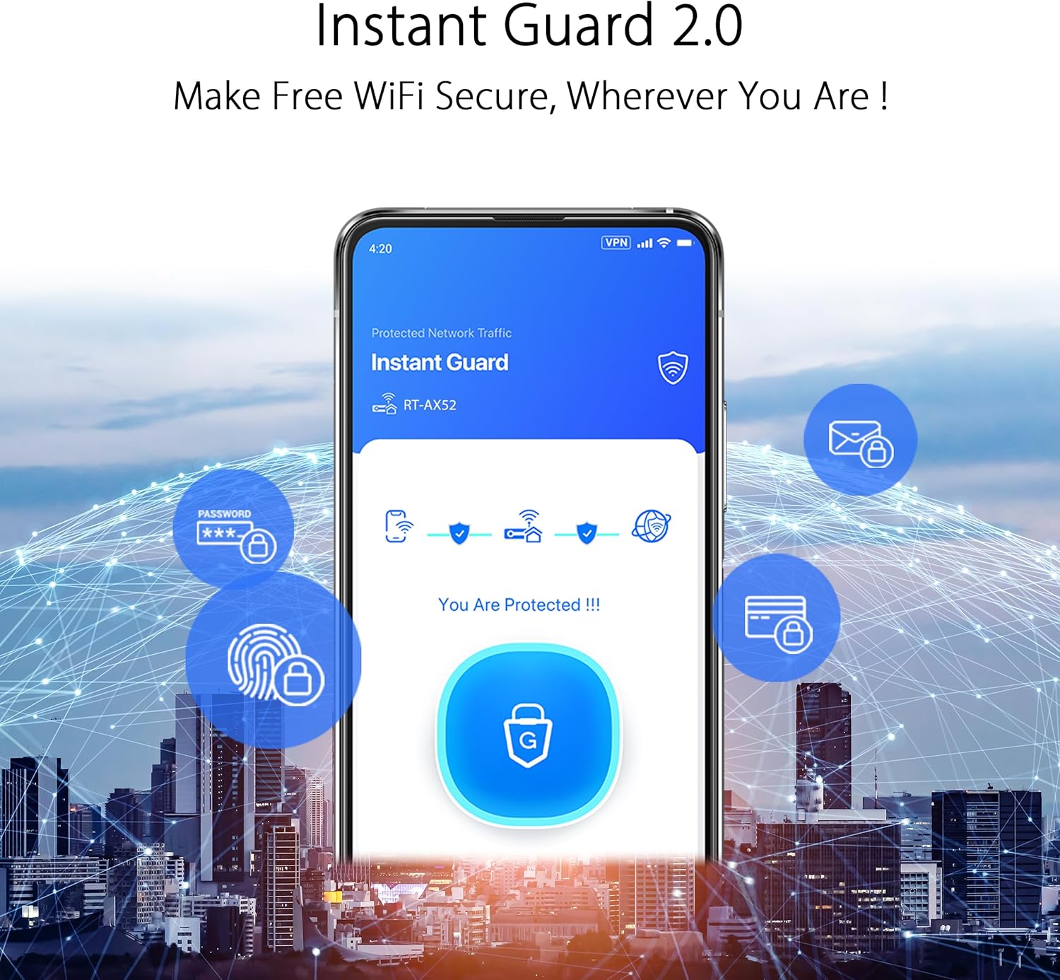 ASUS RT-AX52 AX1800 Dual Band WiFi 6 Extendable Router Instant Guard Parental Controls Built-in VPN AiMesh Compatible - Imagem 5