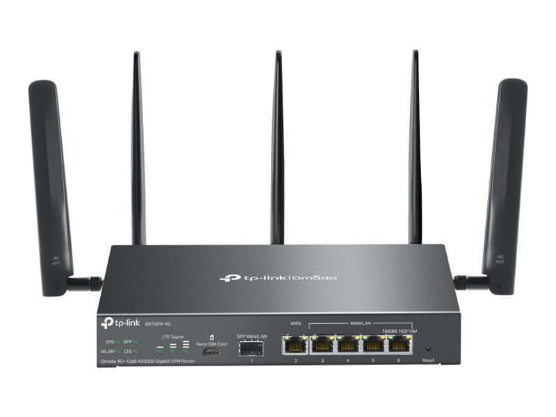 Router TP-Link Omada ER706W-4G Wi-Fi 6 Dual Band 4G Montagem Parede