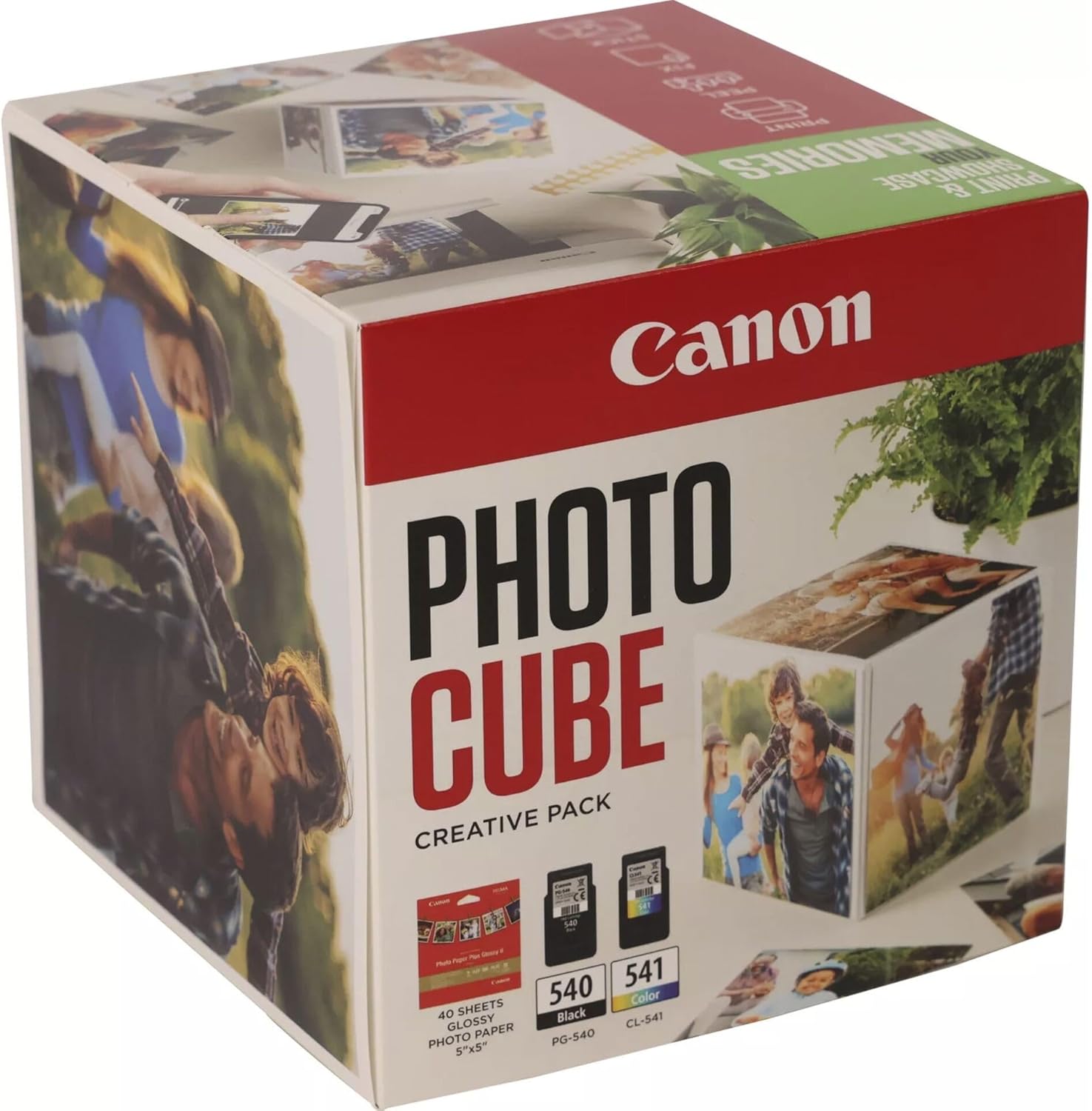 Cartucho de Tinta CANON PG-540/CL-541 Kit Criativo Photo Cube Branco e Verde - Imagem 1