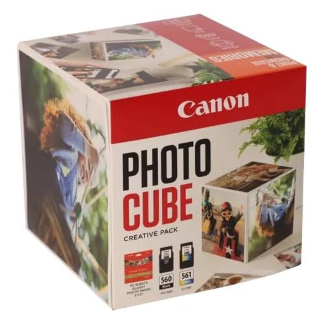 Cartuchos de Tinta CANON PG-560/CL-561 Pack Criativo Photo Cube Branco e Laranja - Imagem 1