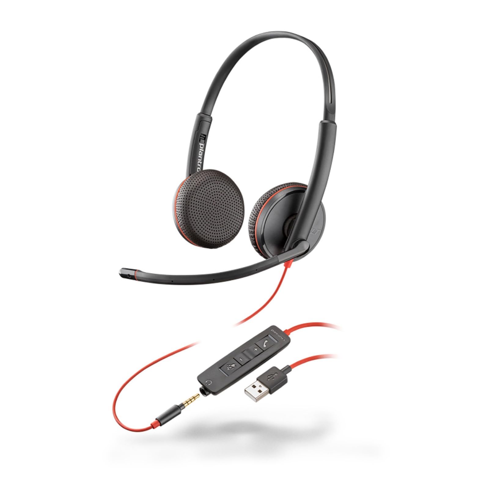 Auscultadores HP Poly Blackwire C3225 On-Ear Com Fio Cancelamento de Ruído Ativo Jack 3.5mm Preto - Imagem 1