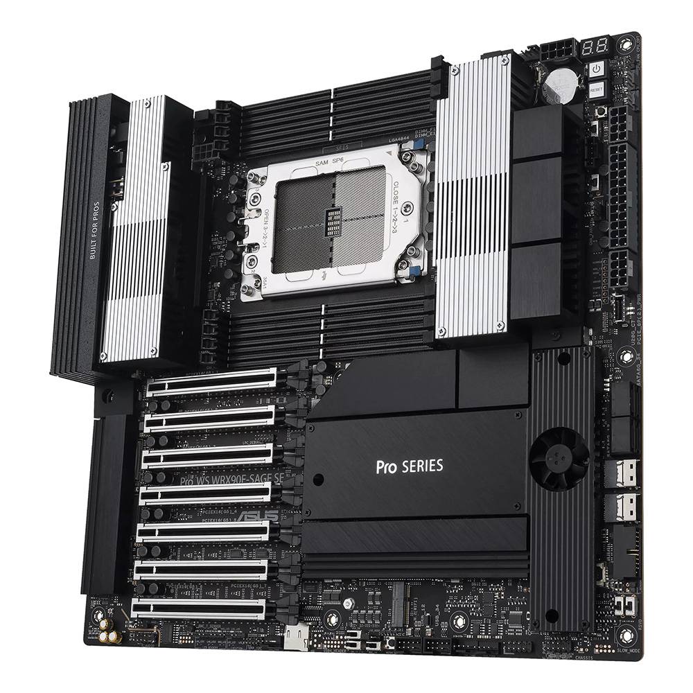 ASUS PRO WS WRX90E-SAGE SE - Placa-mãe - SSI EEB AST2600 - Socket sTR5 - AMD WRX90 Chipset - USB 3.2 Gen 1, USB-C 3.2 Gen 2x2, USB4 - Gigabit LAN - gráfico integrado (necessário CPU) - HD Audio (6-canais) - Imagem 3