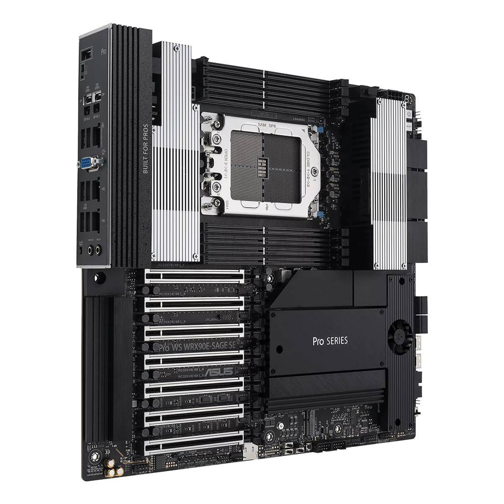 ASUS PRO WS WRX90E-SAGE SE - Placa-mãe - SSI EEB AST2600 - Socket sTR5 - AMD WRX90 Chipset - USB 3.2 Gen 1, USB-C 3.2 Gen 2x2, USB4 - Gigabit LAN - gráfico integrado (necessário CPU) - HD Audio (6-canais) - Imagem 4