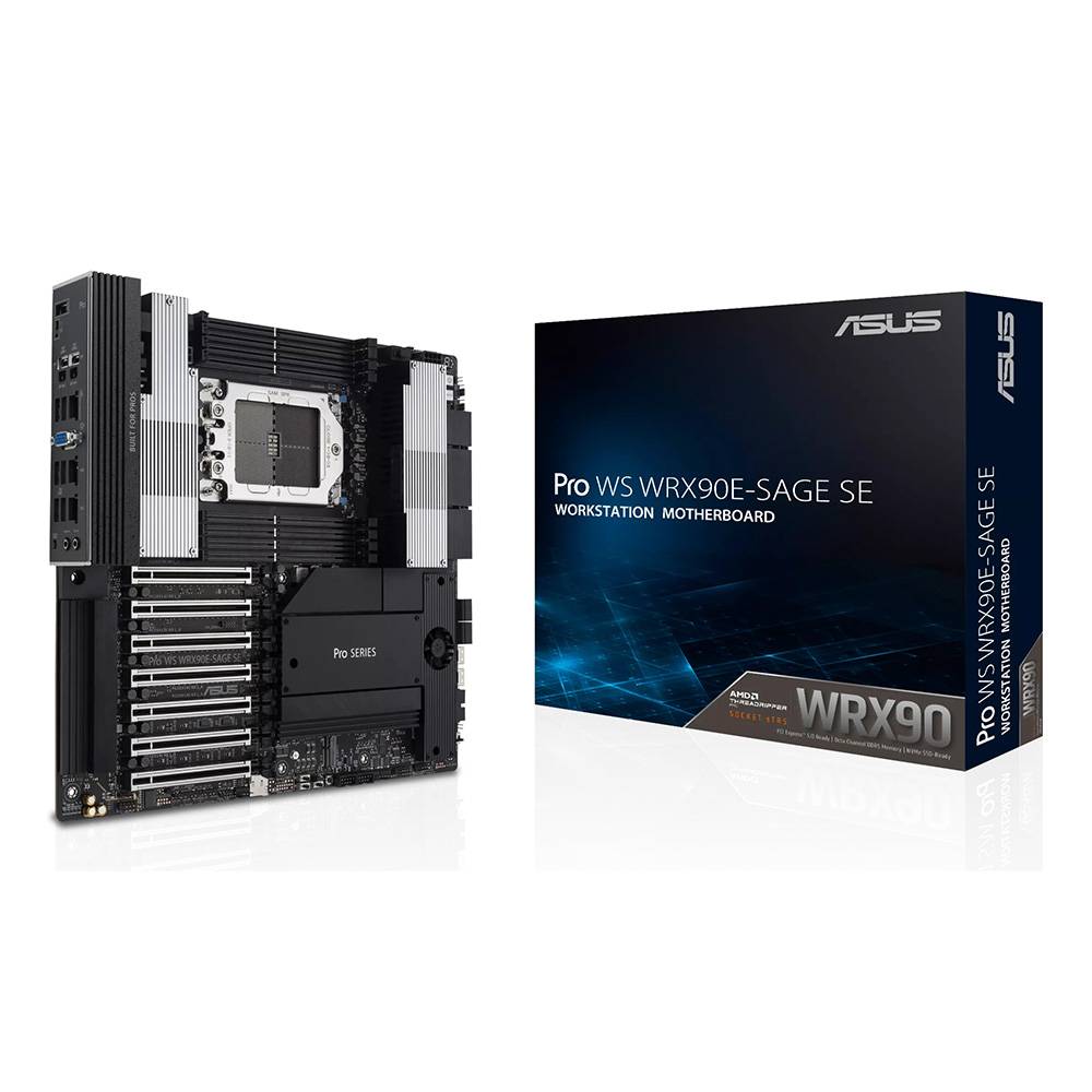 ASUS PRO WS WRX90E-SAGE SE - Placa-mãe - SSI EEB AST2600 - Socket sTR5 - AMD WRX90 Chipset - USB 3.2 Gen 1, USB-C 3.2 Gen 2x2, USB4 - Gigabit LAN - gráfico integrado (necessário CPU) - HD Audio (6-canais)