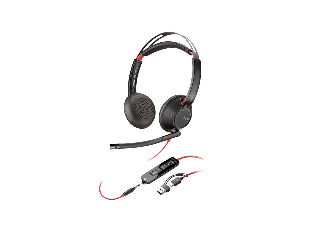 Headset Poly Blackwire 5220 Com Fio USB-C Preto Teams