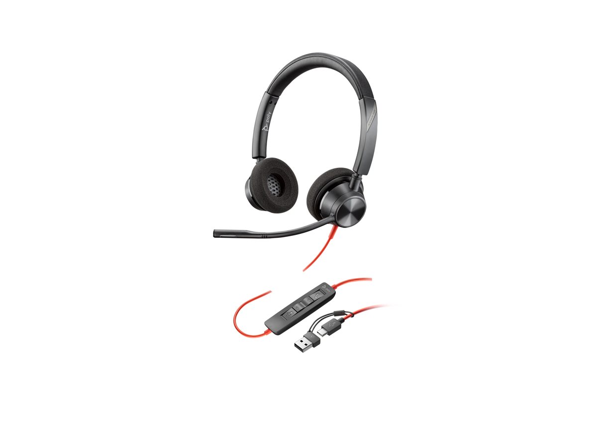 Headset HP Poly Blackwire 3320 USB C Preto UC