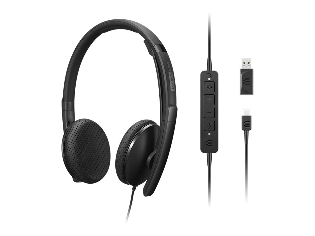 Headset Lenovo VoIP USB-C Preto - Imagem 7