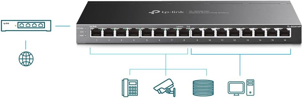 Switch Smart TP-LINK JetStream 16 Portas Gigabit com 8 Portas PoE+ - Imagem 3