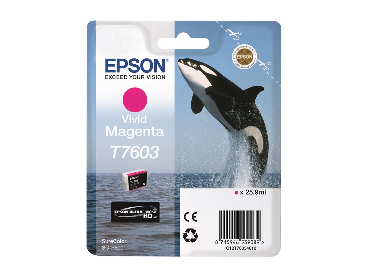Tinteiro Epson T7603 25.9 ml Magenta Vivo Original - Imagem 1