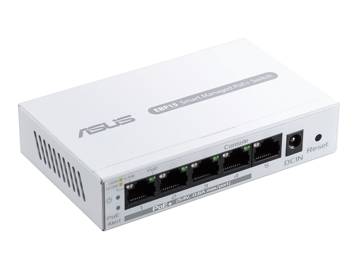 Switch ASUS ExpertWiFi EBP15 5P Gigabit Gerido PoE+ 60W