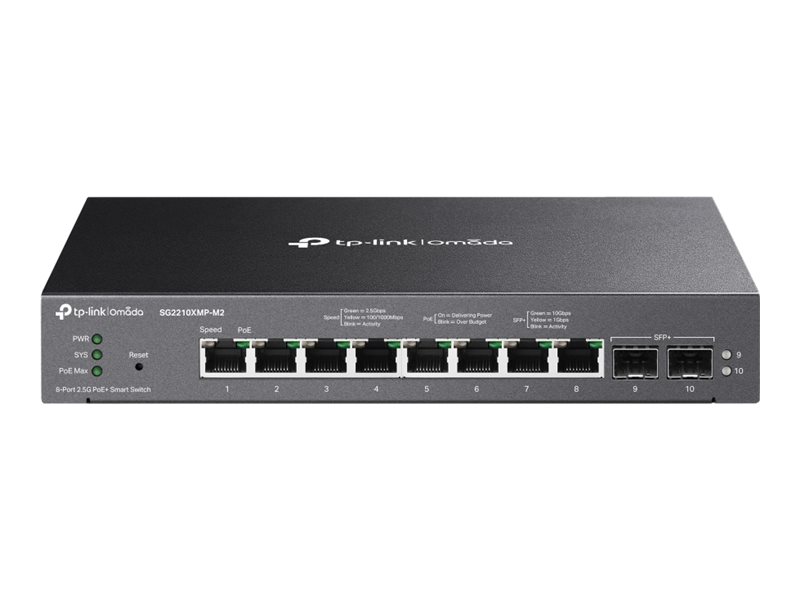 Switch Smart TP-Link Omada SG2210XMP-M2 8 Portas 2.5G 2x 10G SFP+ PoE 160W