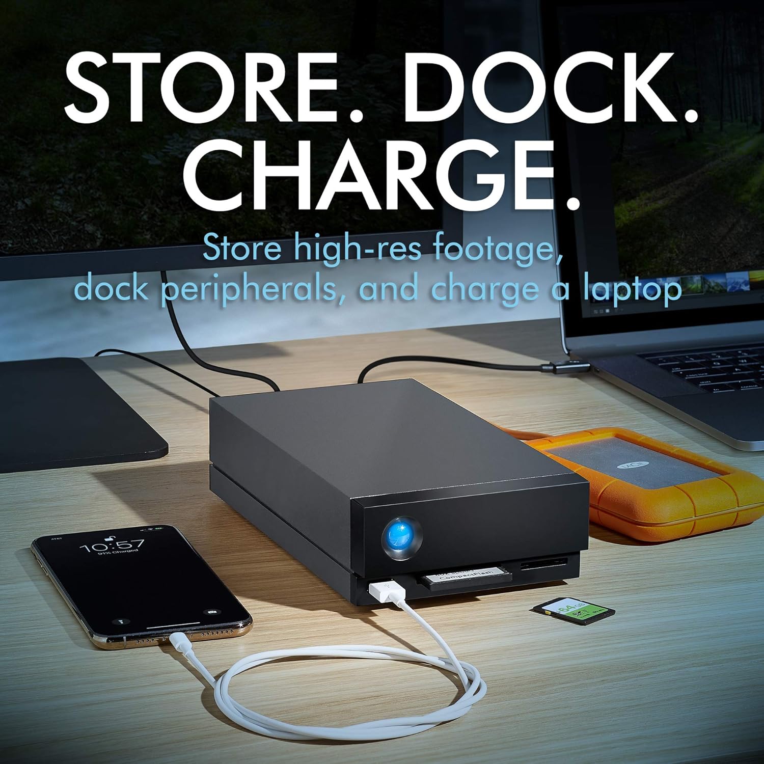 Disco Externo Desktop LaCie 1big Dock 24TB Thunderbolt 3 USB 3.2 com Plano de Recuperação de Dados 5 Anos - Imagem 2