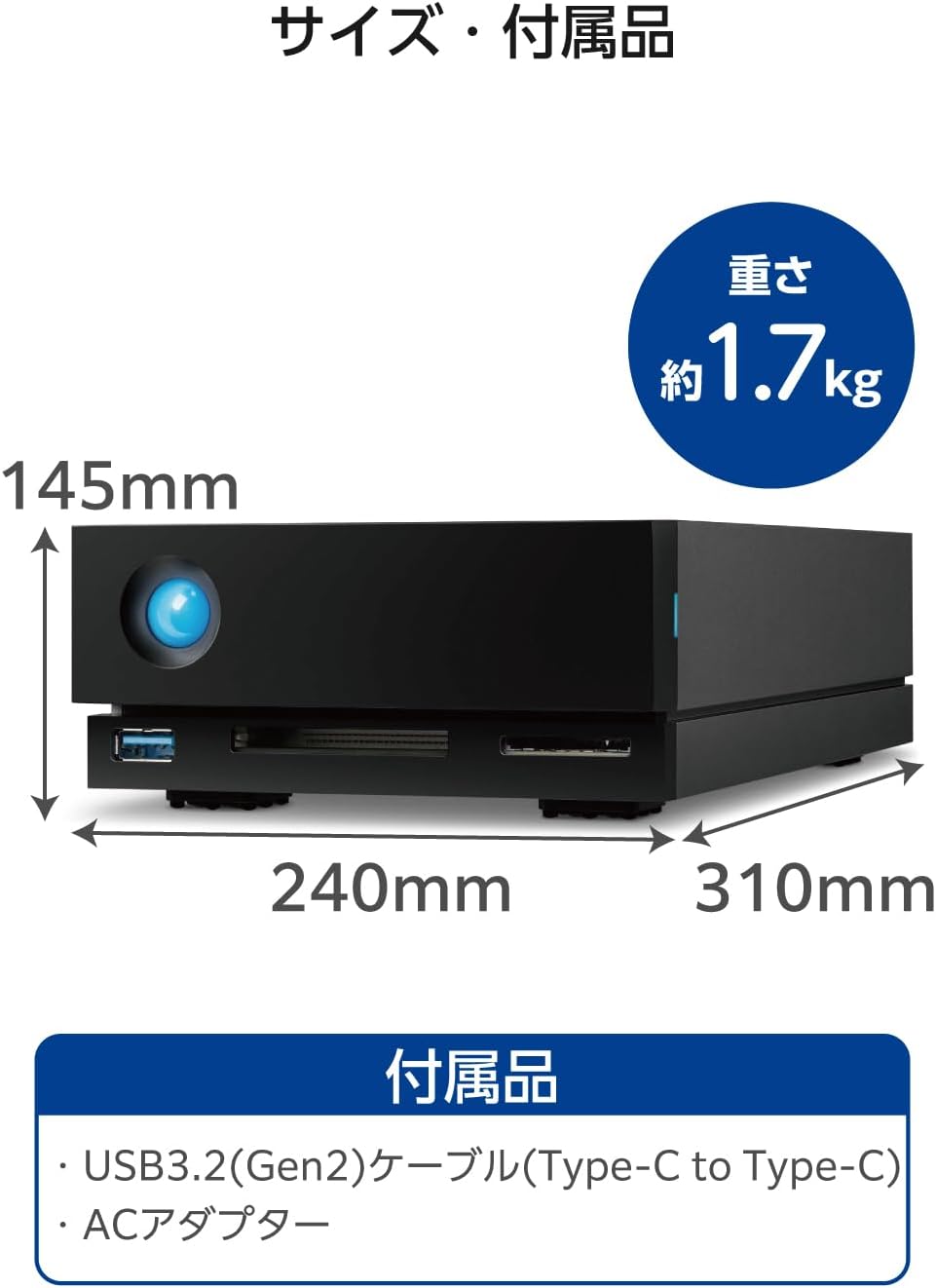 Disco Externo Desktop LaCie 1big Dock 24TB Thunderbolt 3 USB 3.2 com Plano de Recuperação de Dados 5 Anos - Imagem 3