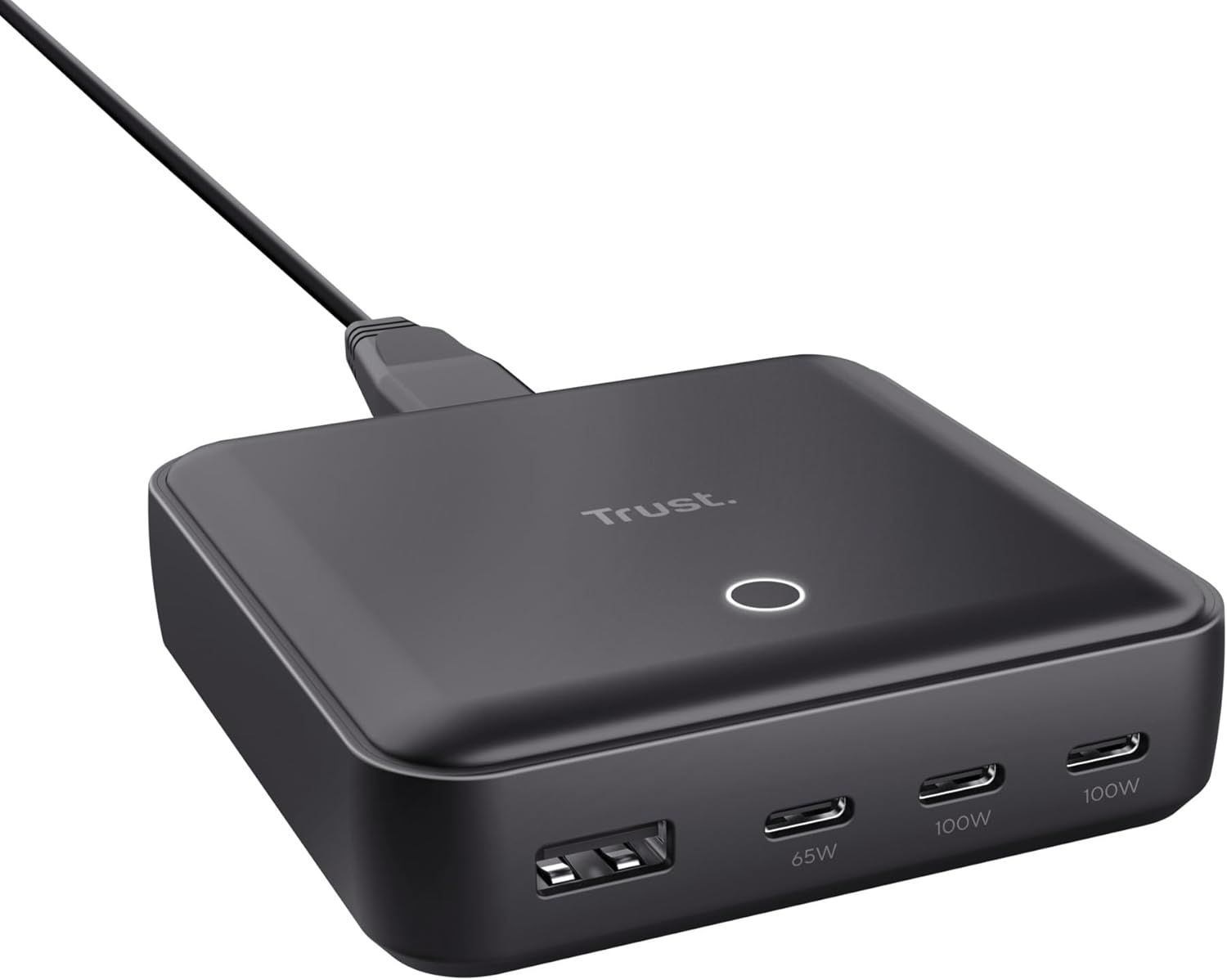 Carregador de Secretária Trust Maxo ECO 100W 4 Portas (3x USB-C + 1x USB-A) Power Delivery 3.0 PPS Preto - Imagem 3