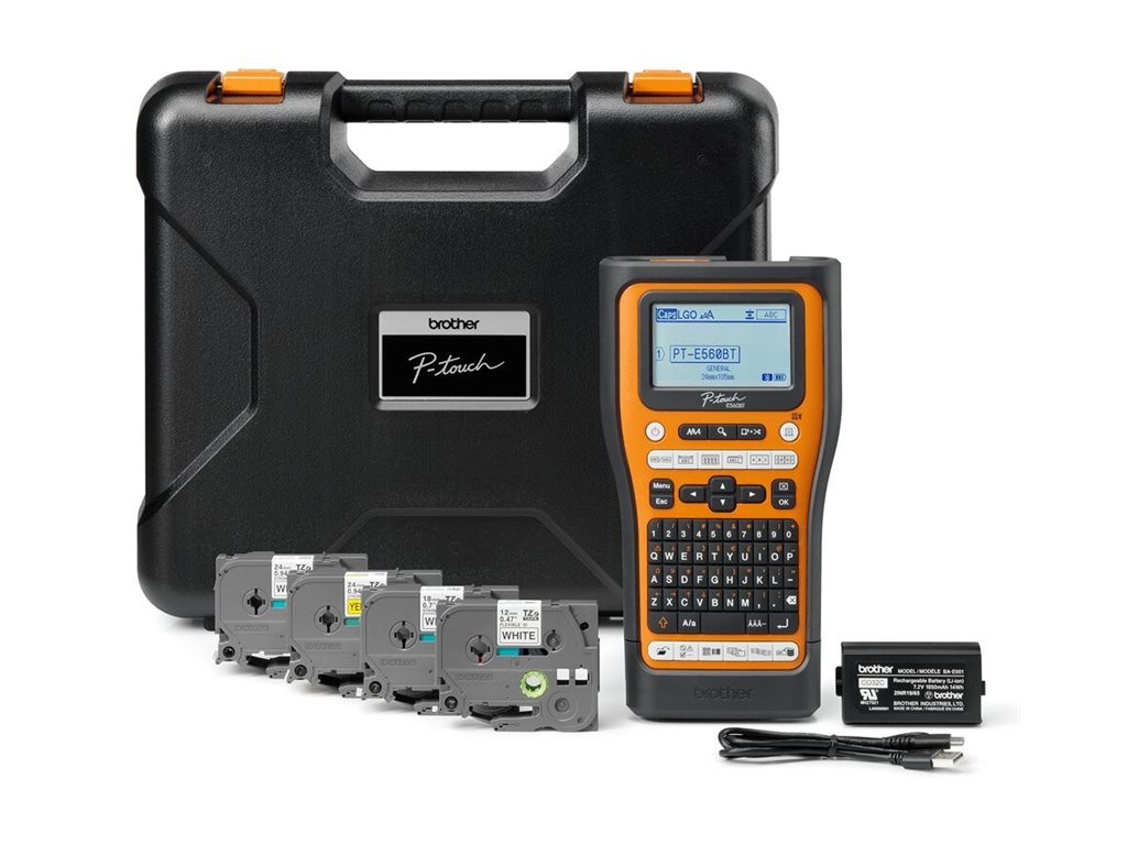 Etiquetadora Brother P-Touch PT-E560BTSP Bluetooth USB Preto Laranja - Imagem 4