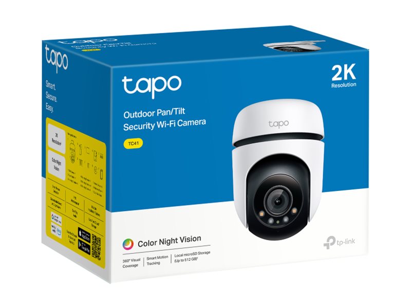 Câmara Vigilância Tapo TC41 V1 Pan/Tilt Exterior WiFi 3MP