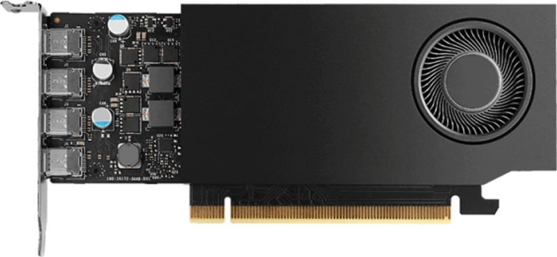 Cartão Gráfico PNY RTX A1000 8GB GDDR6 PCIe 4.0 x8 Baixo Perfil 4 Mini DisplayPort