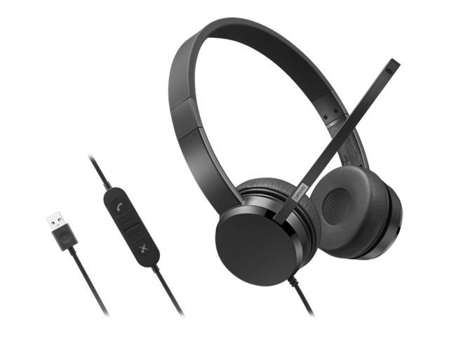 Auscultadores Lenovo Com Fio USB-A Preto - Imagem 6