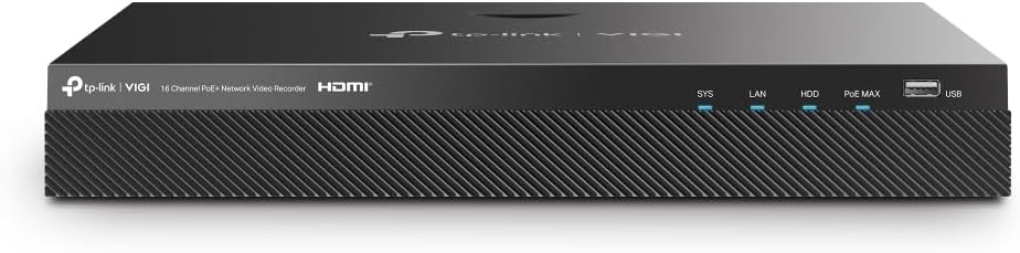 Gravador de Vídeo em Rede NVR TP-Link VIGI NVR2016H-16P V1 16 Canais PoE+ 4K UHD H.265+